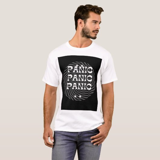 "Behalt Ruhe und Panik später" T-Shirt (Vorne ganz)