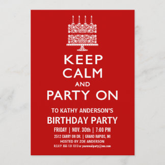Behalt Ruhe und Party am Geburtstag Einladung