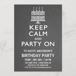 Behalt Ruhe und Party am Geburtstag Einladung
