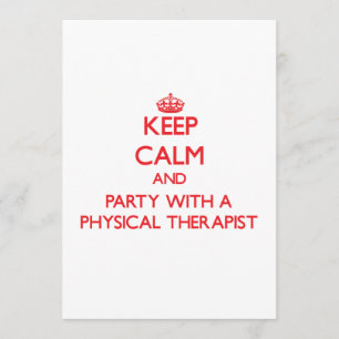Behalt Ruhe und Party mit einem Physiotherapeuten Einladung