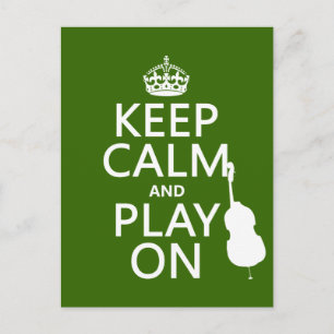Behalt Ruhe und Play On (Cello) (beliebige Farbe) Postkarte