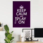 Behalt Ruhe und Play On (Trombone) (beliebige Farb Poster (Heimbüro)