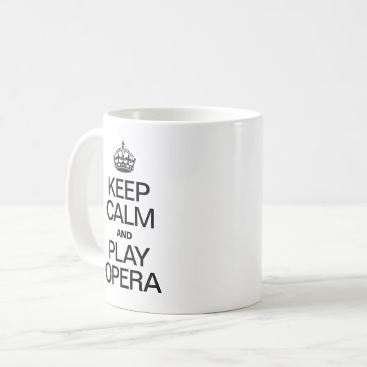 Behalt Ruhe und Play Opera Kaffeetasse (Vorderseite Links)