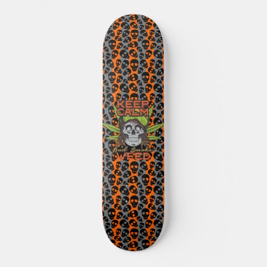 Behalt Ruhe und rauchen wötend Rastafarian Schädel Skateboard (Vorderseite)