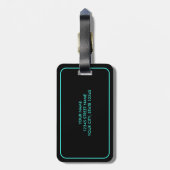 Behalt Ruhe und Reisen lustigere neonblaue Koffer Gepäckanhänger (Rückseite vertikal)