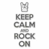 Behalt Ruhe und Rock On Aufkleber (Vorderseite)