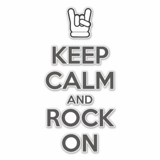 Behalt Ruhe und Rock On Aufkleber (Vorderseite)