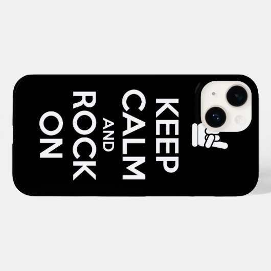 Behalt Ruhe und Rock On Case-Mate iPhone Hülle (Rückseite (Horizontal))