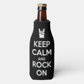 Behalt Ruhe und Rock On Flaschenkühler (Flaschenvorderseite)