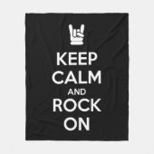 Behalt Ruhe und Rock On Fleecedecke (Vorderseite)