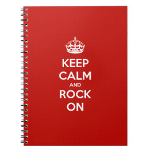 Behalt Ruhe und Rock On Notizblock