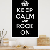 Behalt Ruhe und Rock On Poster (Küche)