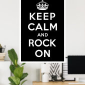 Behalt Ruhe und Rock On Poster (Heimbüro)