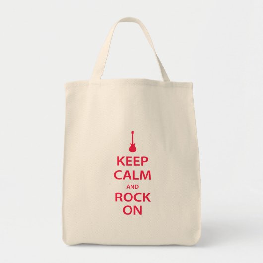 Behalt Ruhe und Rock On! Tragetasche (Vorne)