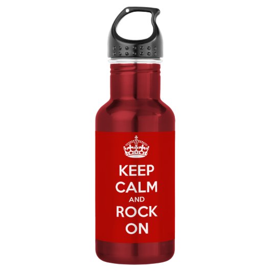 Behalt Ruhe und Rock On Trinkflasche (Vorderseite)