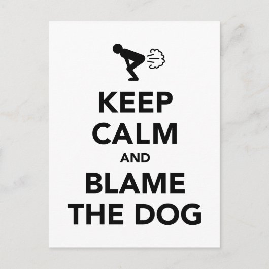 Behalt Ruhe und Schuld am Hund Postkarte (Vorderseite)