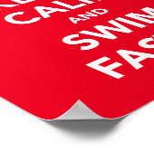 Behalt Ruhe und schwimme schneller Poster (Ecke)