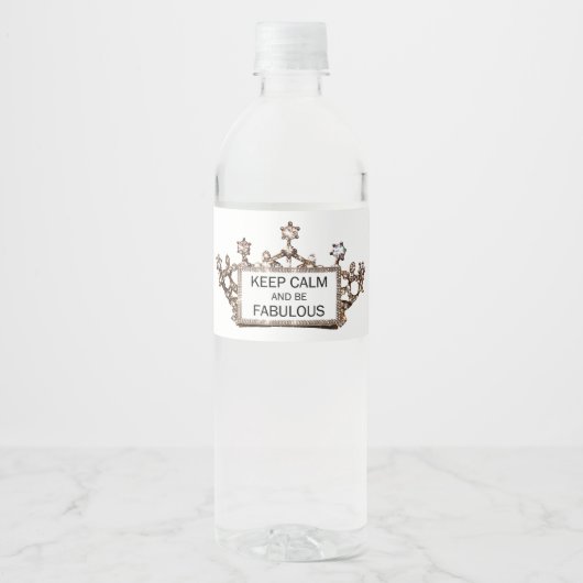 Behalt Ruhe und sei fabelhaft Wasserflaschenetikett (Vorderseite)