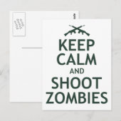 Behalt Ruhe und Shoot Zombies Postkarte (Vorne/Hinten)