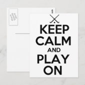 Behalt Ruhe und Spiel auf - Feldhockey Postkarte (Vorne/Hinten)