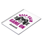 Behalt Ruhe und Spiel auf Notebook Notizblock (Linke Seite)