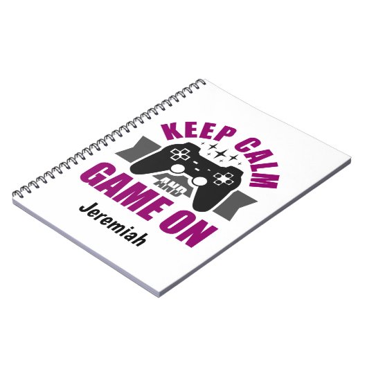 Behalt Ruhe und Spiel auf Notebook Notizblock (Linke Seite)