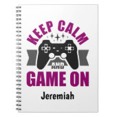 Behalt Ruhe und Spiel auf Notebook Notizblock (Vorderseite)