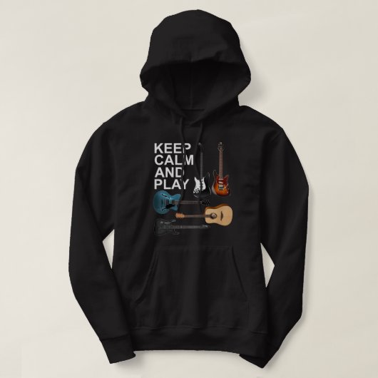 Behalt Ruhe und spiele akustische Bass Elektrorgit Hoodie (Design vorne)