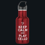 Behalt Ruhe und spiele Cello Edelstahlflasche<br><div class="desc">Behalt Ruhe und spiele Cello. Für Cellisten.</div>