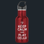 Behalt Ruhe und spiele Cello Edelstahlflasche<br><div class="desc">Behalt Ruhe und spiele Cello. Für Cellisten.</div>