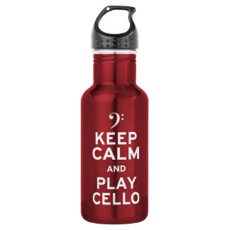 Behalt Ruhe und spiele Cello Edelstahlflasche
