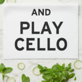 Behalt Ruhe und spiele Cello Geschirrtuch (Gefaltet)