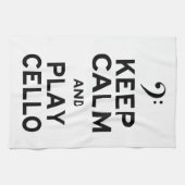 Behalt Ruhe und spiele Cello Geschirrtuch (Horizontal)