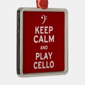 Behalt Ruhe und spiele Cello Silbernes Ornament (Rechts)