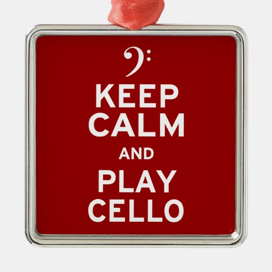 Behalt Ruhe und spiele Cello Silbernes Ornament (Vorne)