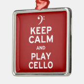 Behalt Ruhe und spiele Cello Silbernes Ornament (Links)