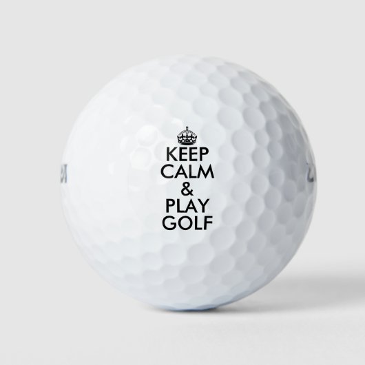 Behalt Ruhe und spiele ein lustiges Golfgeschenk f Golfball (Vorderseite)