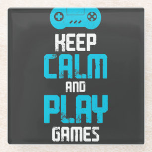 behalt Ruhe und Spiele  Glasuntersetzer