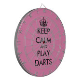 Behalt Ruhe und spiele lustige rosa Dartboard Dartscheibe (Vorderseite Links)