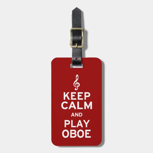 Behalt Ruhe und spiele Oboe Gepäckanhänger (Vorderseite vertikal)