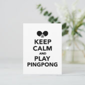 Behalt Ruhe und spiele Ping Pong Postkarte (Stehend Vorderseite)