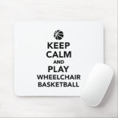 Behalt Ruhe und spiele Rollstuhlbasketball Mousepad (Mit Mouse)