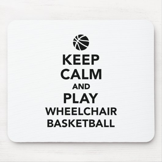 Behalt Ruhe und spiele Rollstuhlbasketball Mousepad (Vorne)