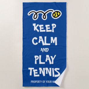 Behalt Ruhe und spiele Tennis lustiges Strandhandt Strandtuch