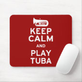Behalt Ruhe und spiele Tuba Mousepad (Mit Mouse)