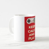 Behalt Ruhe und spiele Vintage Poster Kaffeetasse (Vorderseite Links)
