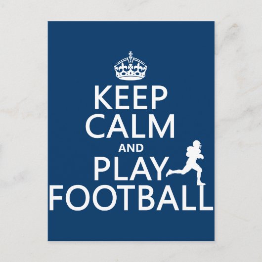 Behalt Ruhe und Spielfußball (American Football) Postkarte (Vorderseite)