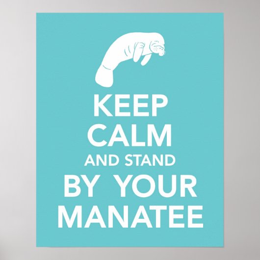 Behalt Ruhe und Stand am Manateprint Poster (Vorne)