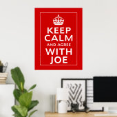 Behalt Ruhe und stimme Joe zu Poster (Heimbüro)