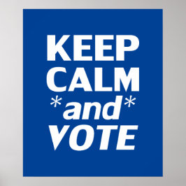 "Behalt Ruhe und Stimme" weiß, blau Poster